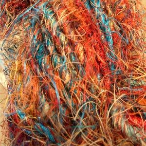 YARN! Sari silk imported by Muench yarns. Knit, crochet,we've,rug